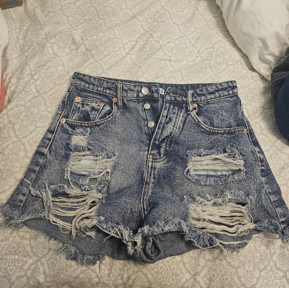 Blue denim shorts